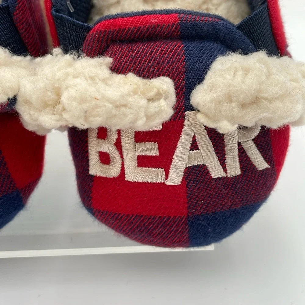 Dearfoams Baby Memory Foam Slippers “Baby Bear” No-Slip‎ Soles - Christmas